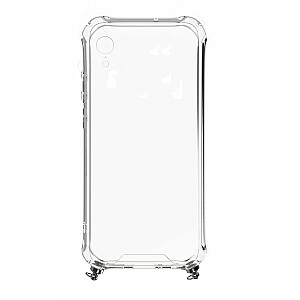 Evelatus Apple iPhone XR Silicone TPU Transparent with Necklace Strap Silver