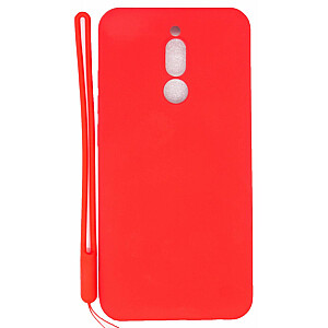 Evelatus Xiaomi Redmi 8 Soft Touch Silicone Case with Strap Red