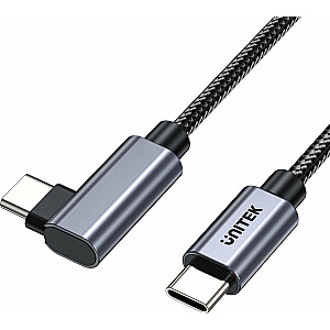 Unitek USB-C į USB-C USB laidas, 2 m, juodas ir sidabrinis (C14123BK-2M)