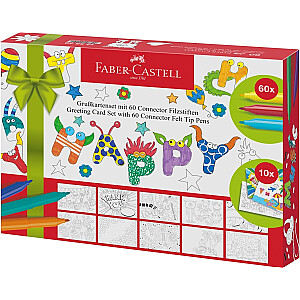 *Набор фломастеров Faber-Castell Greeting Card Set Connector, 60 цветов