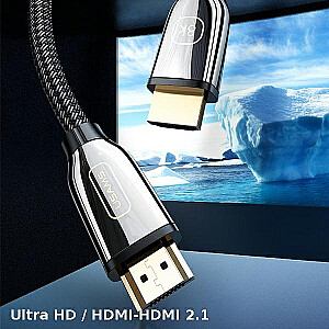 Kabelis HDMI USAMS – HDMI 2.1 U67 2m 8K juoda|juoda Ultra HD SJ497HD01 (US-SJ497)