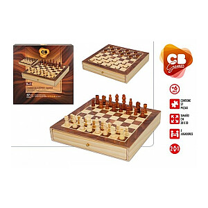 Stalo žaidimas Šachmatai ir šaškės (medinės) 30x30x5,5 cm 6+ CB45594