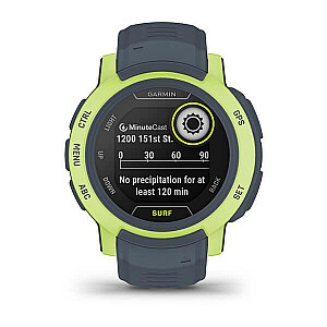 Garmin Instinct 2 Surf Edition 2,29 cm (0,9 colio) MIP 45 mm Skaitmeninis 176 x 176 pikselių žalias, pilkas GPS (palydovas)