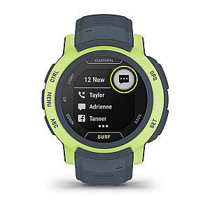 Garmin Instinct 2 Surf Edition 2,29 cm (0,9 colio) MIP 45 mm Skaitmeninis 176 x 176 pikselių žalias, pilkas GPS (palydovas)