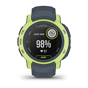 Garmin Instinct 2 Surf Edition 2,29 cm (0,9 colio) MIP 45 mm Skaitmeninis 176 x 176 pikselių žalias, pilkas GPS (palydovas)