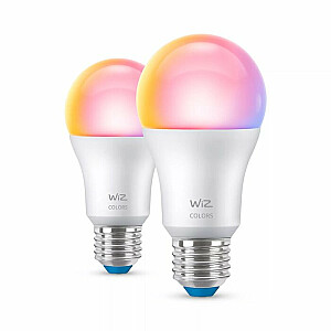 WiZ, Lempa, 8,5 W, 2200-6500 (RGB), A60, E27, 2 vnt. Šviesos šaltinis