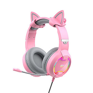 Havit GAMENOTE H2233d RGB žaidimų ausinės (rožinės spalvos)