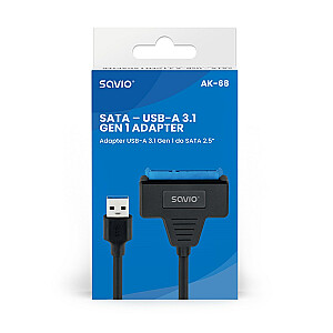 SAVIO AK-68 USB-A 3.1 Gen 1 (M) į SATA (F) adapteris 2,5 colio diskams