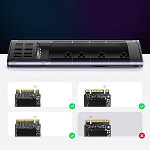 UGREEN CM400 M.2 SSD korpusas, NVMe, SATA, 10 Gbps, USB-C (pilka)