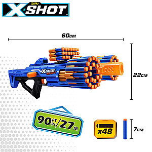 Pistoletas su 48 taškais. kulkos, nuotolis iki 27 metrų X-Shot Insanity Berzerko ZURU 8 g+ CB47146