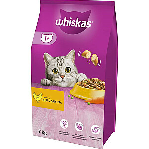 WHISKAS Cat Adult su vištiena - sausas maistas katėms - 7 kg