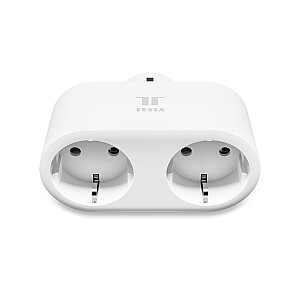 „Tesla Smart Plug“ dvigubas elektros lizdas su „Wi-Fi“, baltas