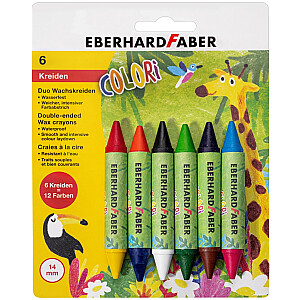 Aliejinė pastelė EberhardFaber, Colori Duo, 6 spalvos