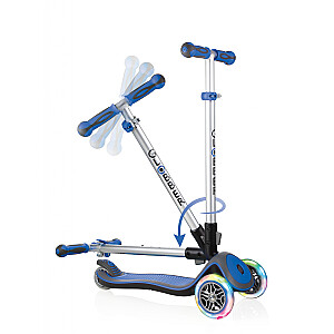 Самокат GLOBBER Elite Deluxe Lights, темно-синий, 444-400