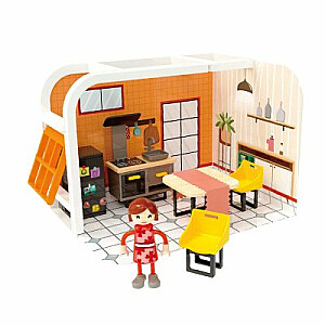 Mediniai baldai lėlių nameliui (virtuvės arba miegamojo) 14 vnt. CB46491