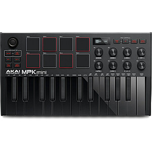 AKAI MPK Mini MK3 Control Keyboard Pad MIDI USB valdiklis juodas