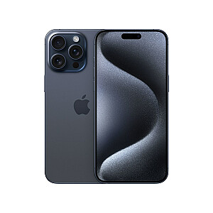 Apple iPhone 15 Pro Max, 17 cm (6,7 colio), dvi SIM kortelės, iOS 17, 5G, USB Type-C, 512 GB, titanas, mėlynas