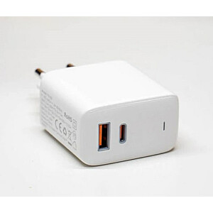 AUKEY PA-B3 GaN Omnia Mix Зарядное устройство 65 Вт 2xUSB (1xUSB-C и 1xUSB-A) Белый