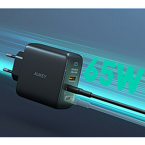 AUEKY Omnia II Mix PA-B6T Настенное зарядное устройство 1x USB 2x USB-C Power Delivery 3.0 65 Вт Черный