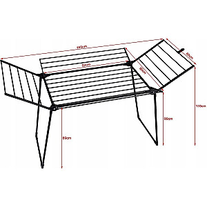 Drabužių džiovintuvas PROMIS MILANO, sulankstomas, papildomai 4 sparneliai, juodos spalvos