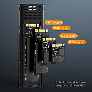Qoltec 52271 NV2271 M.2 SSD korpusas | SATA | NVMe | USB-C | 2 TB
