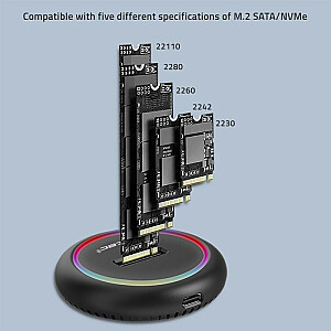 Док-станция для SSD-накопителя Qoltec 52275 M.2 | САТА | НВМе | USB-C | 2 ТБ