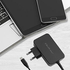 Зарядное устройство Qoltec 52387 GaN POWER PRO | 1xUSB-C | 90 Вт | 5-20 В | 3-4,5 А | Черный