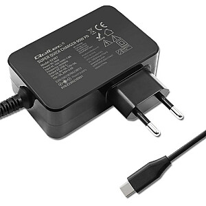 Зарядное устройство Qoltec 52387 GaN POWER PRO | 1xUSB-C | 90 Вт | 5-20 В | 3-4,5 А | Черный