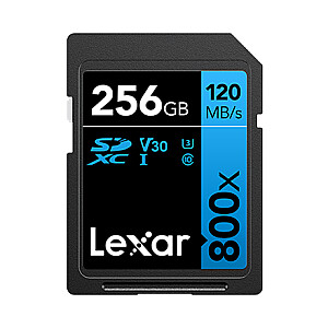 Lexar 256GB Professional 800x PRO atminties kortelė SDXC UHS-I juoda/mėlyna