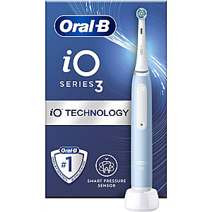 „Oral-B iO3“ serijos elektrinis dantų šepetėlis, ledinis mėlynas