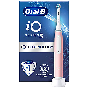 Oral-B iO3 serijos elektrinis dantų šepetėlis, skaistalai, rožinė