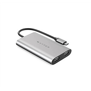 Hyper HyperDrive Universal USB-C To Dual HDMI Adapter w 100 W PD Power Pass-Thru