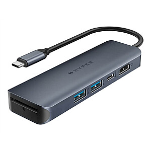 Hyper HyperDrive EcoSmart Gen.2 universalus USB-C 6 viename šakotuvas su 100 W PD maitinimo perdavimu