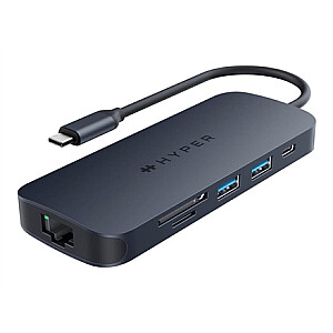 Hyper HyperDrive EcoSmart Gen.2 universalus USB-C 8-in-1 šakotuvas su 140 W PD3.1 maitinimo perdavimu