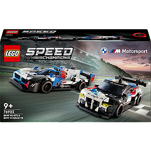 LEGO greičio čempionai BMW M4 GT3 ir BMW M Hybrid V8 lenktyniniai automobiliai (76922)