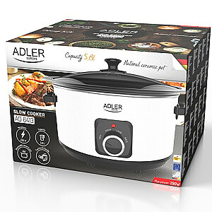 Adler AD 6413r Slow cooker, 5.8L, White Adler