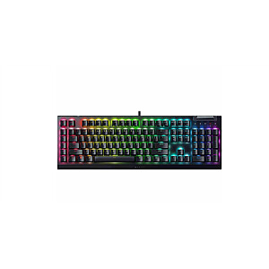 Razer BlackWidow V4 X mechaninė žaidimų klaviatūra, geltonas jungiklis, rusiškas išdėstymas, laidinis, juodas