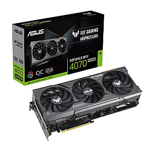 Видеокарта ASUS NVIDIA GeForce RTX 4070 SUPER 12 ГБ GDDR6X 192 бит PCIE 4.0 16 тройных слотов Fansink 1xHDMI 3xDisplayPort TUF-RTX4070S-O12G-GAMING