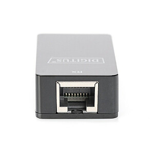 Prailginimo kabelis USB 1.1/vytos poros Cat.5e/6 UTP/SFP iki 45m, juodas, 20cm