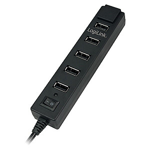 7 prievadų USB2.0 šakotuvas su įjungimo/išjungimo jungikliu