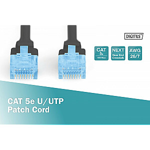 Patch laidas U/UTP cat.5e PVC 10m Juodas