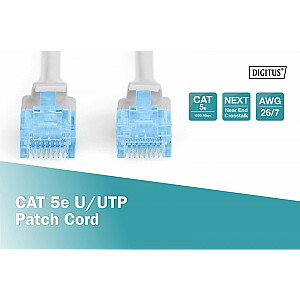 Patch cord U/UTP cat.5e PVC 20m pilka