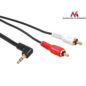 Угловой кабель с мини-разъемом 3,5 мм, 2RCA, 1 м MCTV-824 Черный