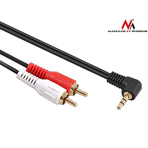 Kampinis kabelis su mini lizdu 3,5 mm, 2RCA, 15 m MCTV-828 Black