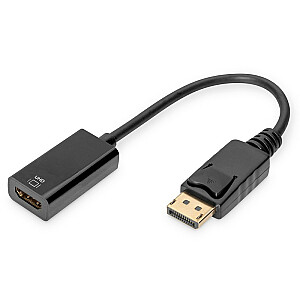 Переходной кабель DisplayPort с защелкой, 1080p, 60 Гц, FHD, тип DP/HDMI A, M/F, 0,2 м, черный