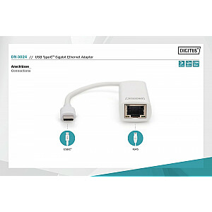 USB 3.0 Type C — проводная сетевая карта Gigabit Ethernet 10/100/1000 Мбит/с