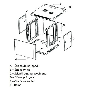 Extralink 9U 600x600 AJ Pilka | Spintelės stovas | sieninis, dviejų sekcijų