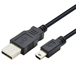 USB - Mini USB laidas 1,8m. juodas