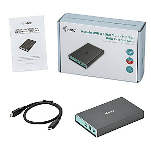 MySafe USB 3.0 / USB-C Gen.2 dėklas, 2 SATA M.2 diskai, RAID 0/1 / JBOD