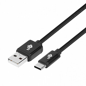 USB-USB C laidas 1,5 m, juoda virvė